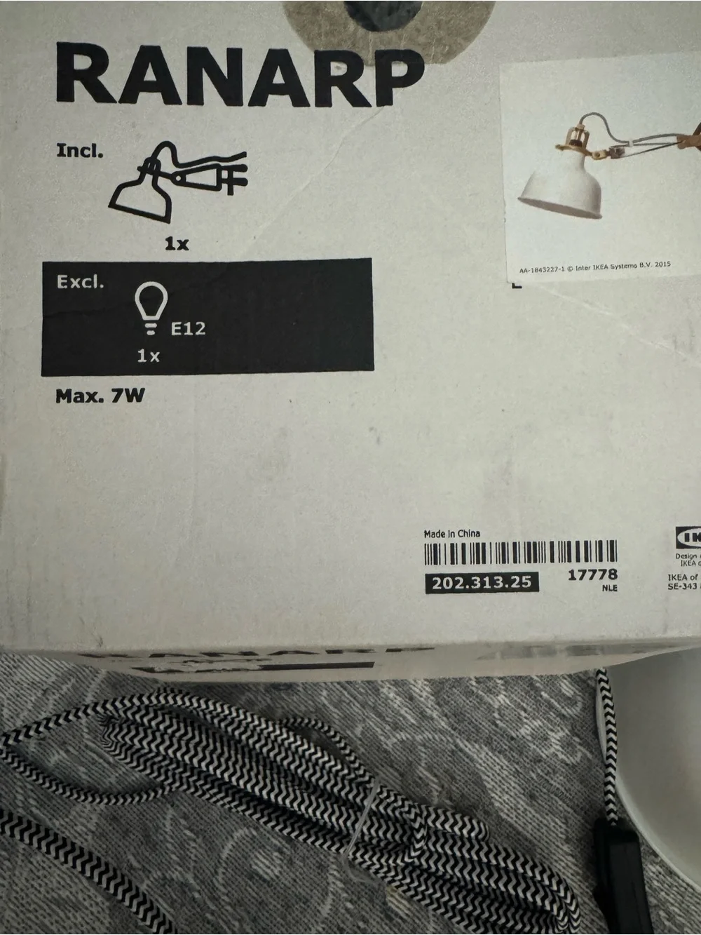New IKEA Ranarp Wall Clamp Spotlight Lamp White Gold Shelf Desk Bookcase RETRO